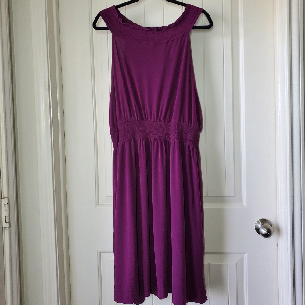 Midi dress,, halter style, plum color size 16